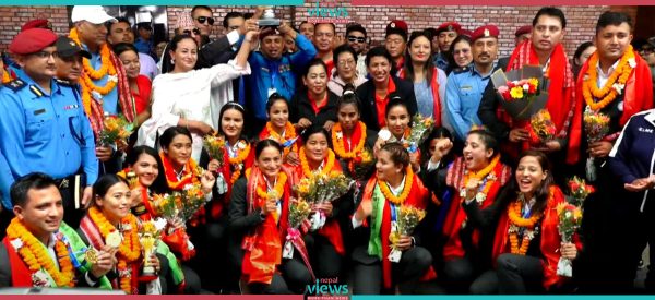 काभा महिला भलिबलको उपाधि जितेको पुलिस क्लब स्वदेश फिर्ता