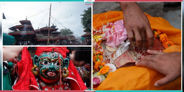 काठमाडौंमा इन्द्र ध्वजोत्थानसँगै सुरु भयो इन्द्रजात्रा (तस्वीरहरु)