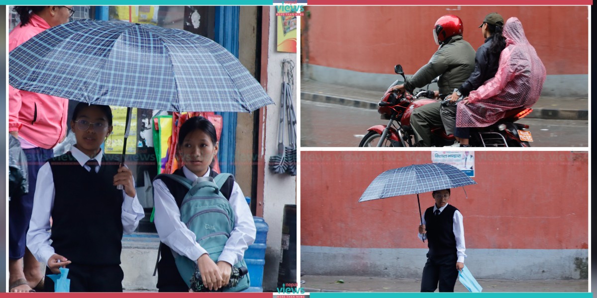 काठमाडौंसहित देशभर अविरल वर्षा, जनजीवन प्रभावित (तस्वीरहरू)