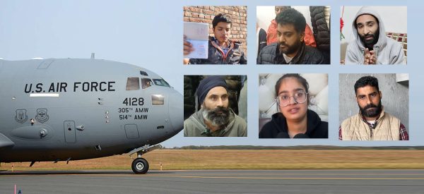 अमेरिकाबाट फर्काइएका भारतीय भन्छन् – लाशमा टेकेर पुगेका थियौँ, विमानमा बाँधेर फर्काइयो