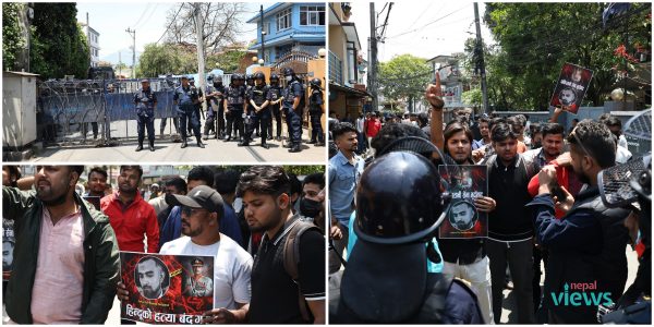 जम्मू-कश्मीर हमला : पाकिस्तानी दूतावासअगाडि प्रदर्शन (तस्वीरहरू) 