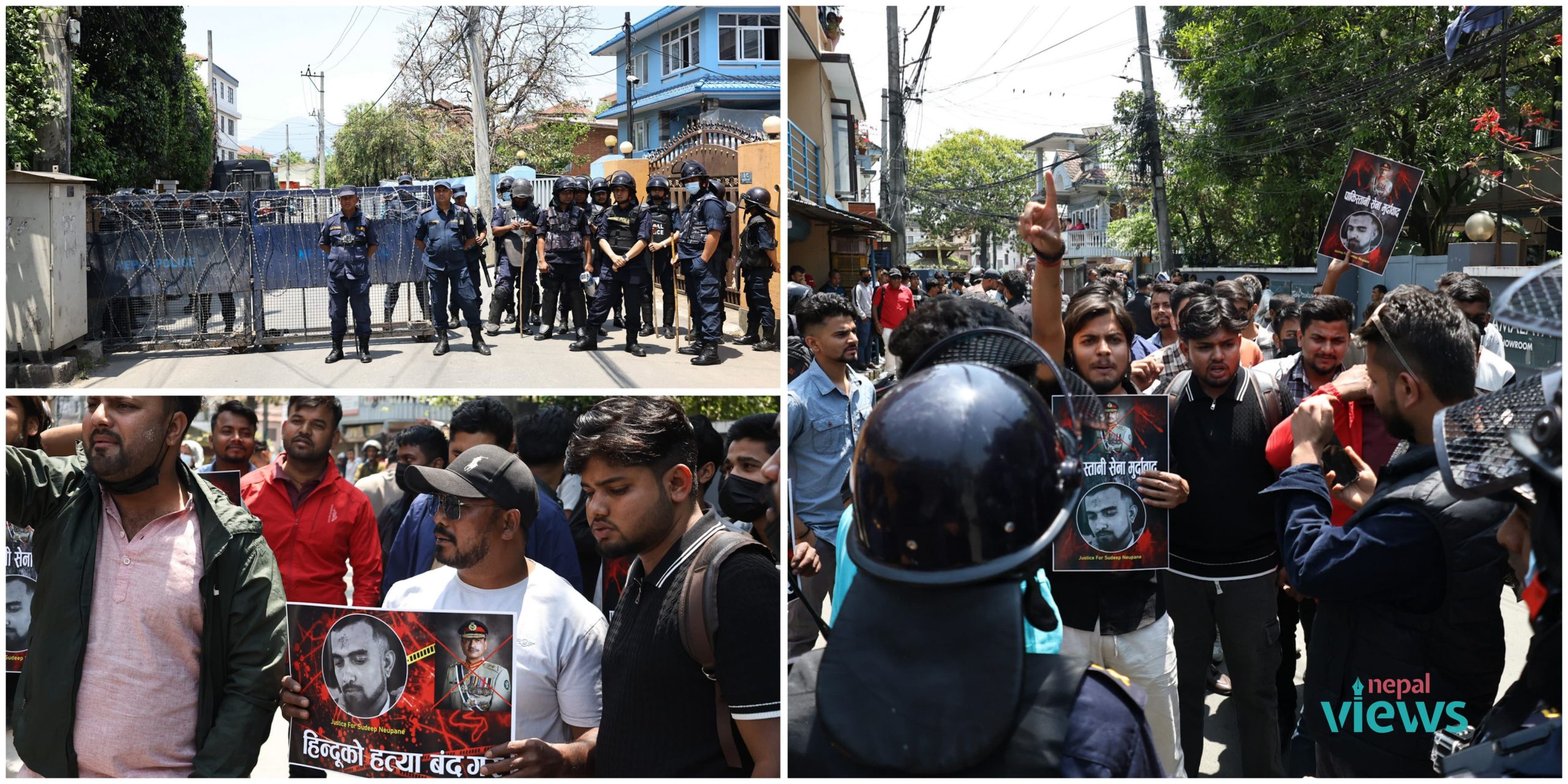 काठमाडौंस्थित पाकिस्तानी दूतावासअगाडि प्रदर्शन (तस्वीरहरू) 