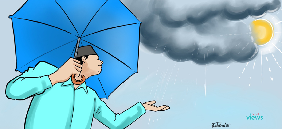 पश्चिमी र स्थानीय वायुका साथै जलवाष्पयुक्त हावाको प्रभाव कायमै, यी प्रदेशमा हुनेछ  मेघगर्जन र चट्याङसहित वर्षा