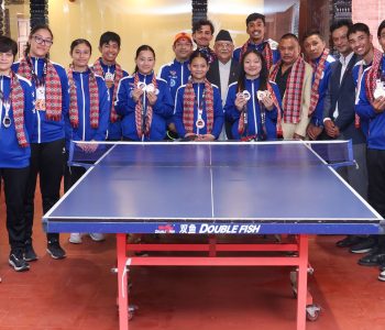 प्रधानमन्त्रीले दिए टेबल टेनिस खेलाडीलाई बधाई
