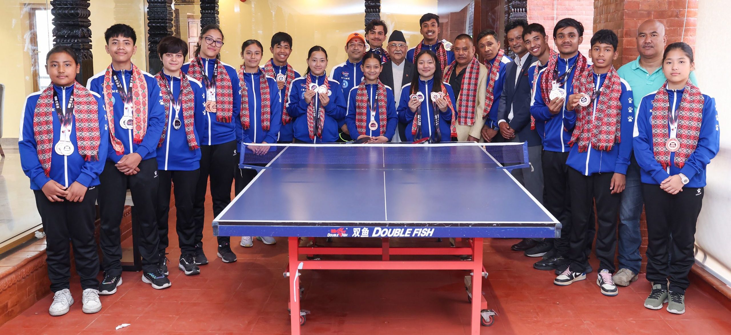प्रधानमन्त्रीले दिए टेबल टेनिस खेलाडीलाई बधाई