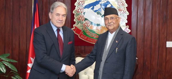 न्युजिल्याण्डका उपप्रधानमन्त्रीले भेटे प्रधानमन्त्री ओली