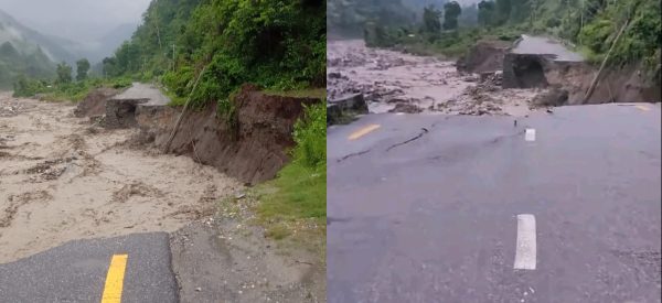 बाढीले कोशी राजमार्गको १०० मिटर सडक बगायो, धनकुटासँगै पहाडी क्षेत्रको यातायात अवरुद्ध