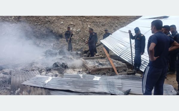 हुम्लाको झापुकुनास्थित किराना पसलमा आगलागी