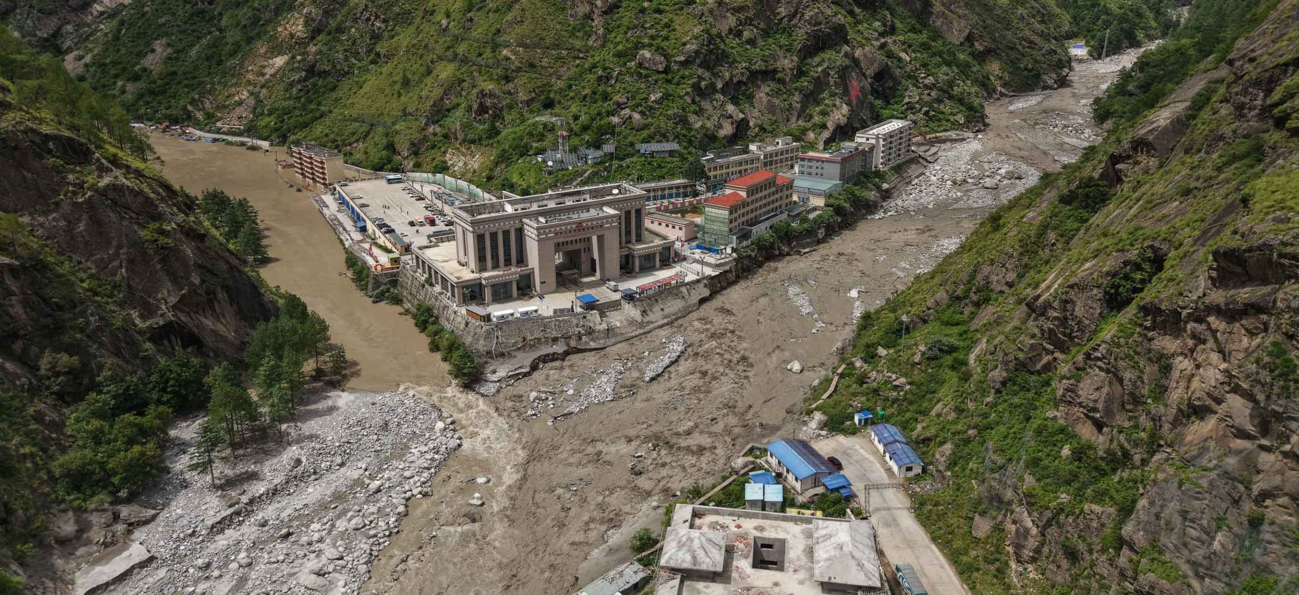 रसुवामा बाढीको विनाश, टिमुरे भन्सार क्षेत्र ध्वस्त (ड्रोन भ्यू)